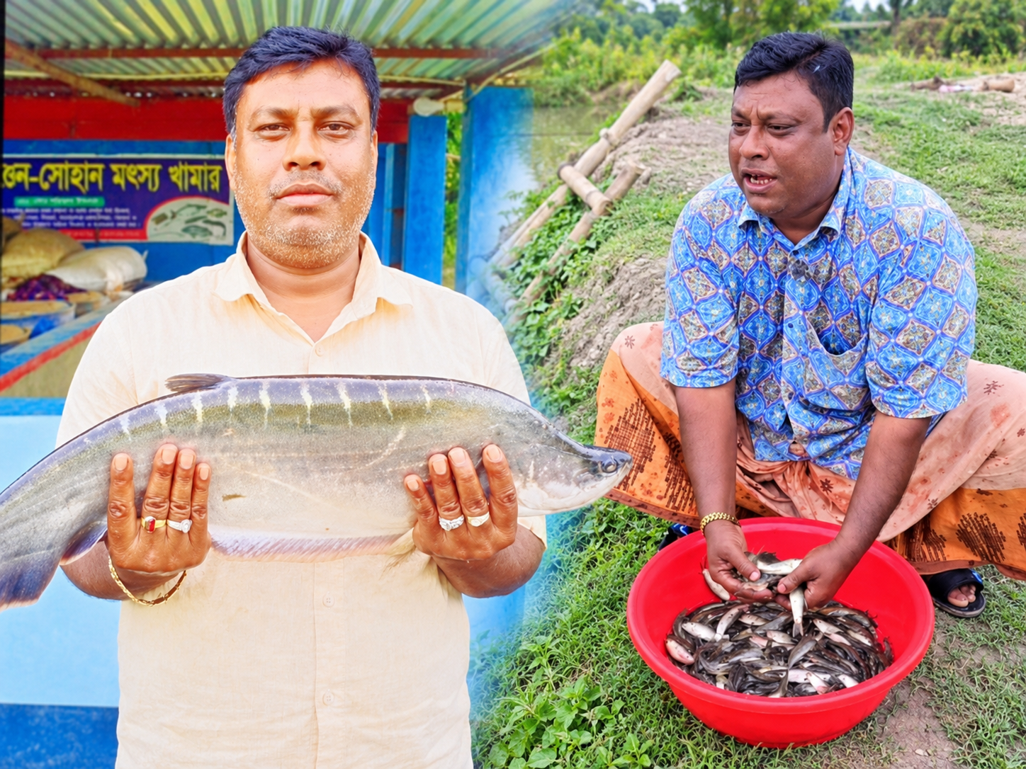 সুলভ মূল্যে বিভিন্ন প্রজাতির মাছ ও রেণু-পোনা পাওয়া যাচ্ছে শাওন-সোহান মৎস্য খামারে।